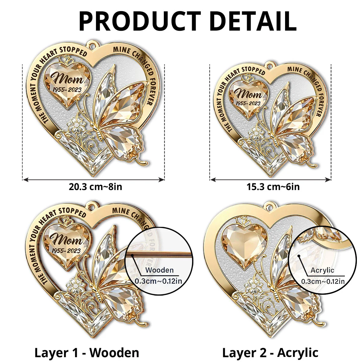 The Moment My Heart Changed Forever - Personalized Custom Suncatcher - Image 6