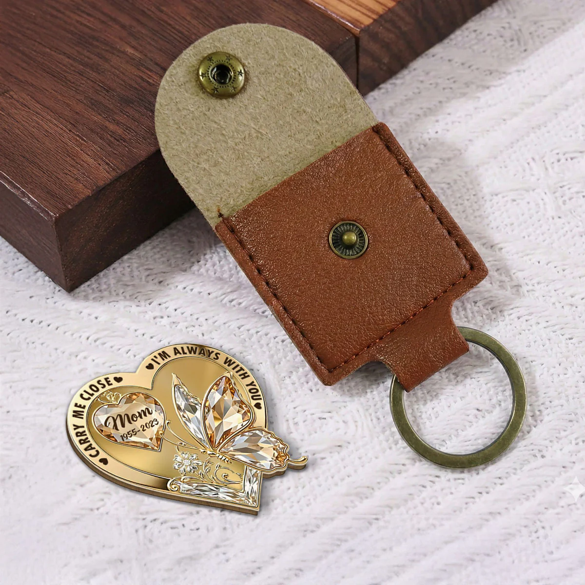 The Moment My Heart Changed Forever - Personalized Custom Wooden Pocket Hug - Image 2
