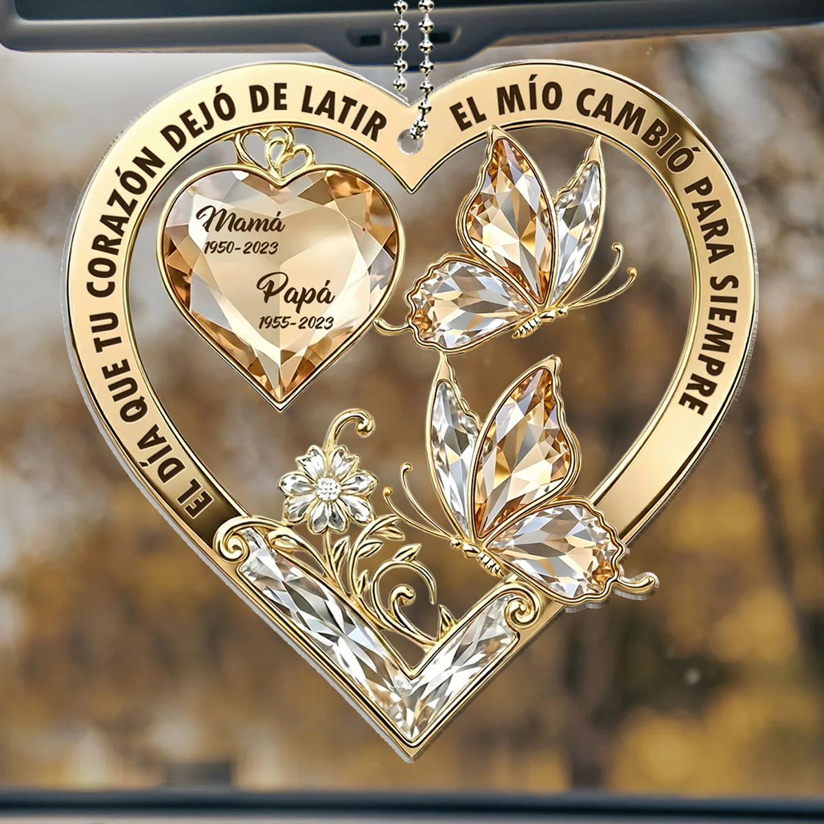 The Moment My Heart Changed Forever Spanish - Personalized Custom Car Ornament - Image 3