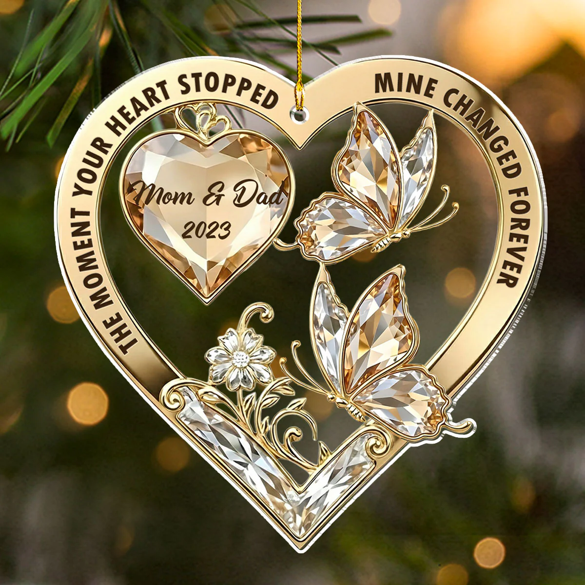 The Moment My Heart Changed Forever Version 2 - Personalized Custom Acrylic Ornament - Image 5