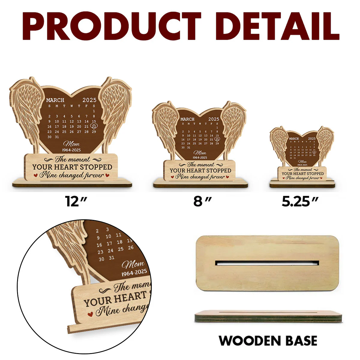 The Moment - Personalized Custom 2-Layer Wood Plaque With Flat Base - Image 5