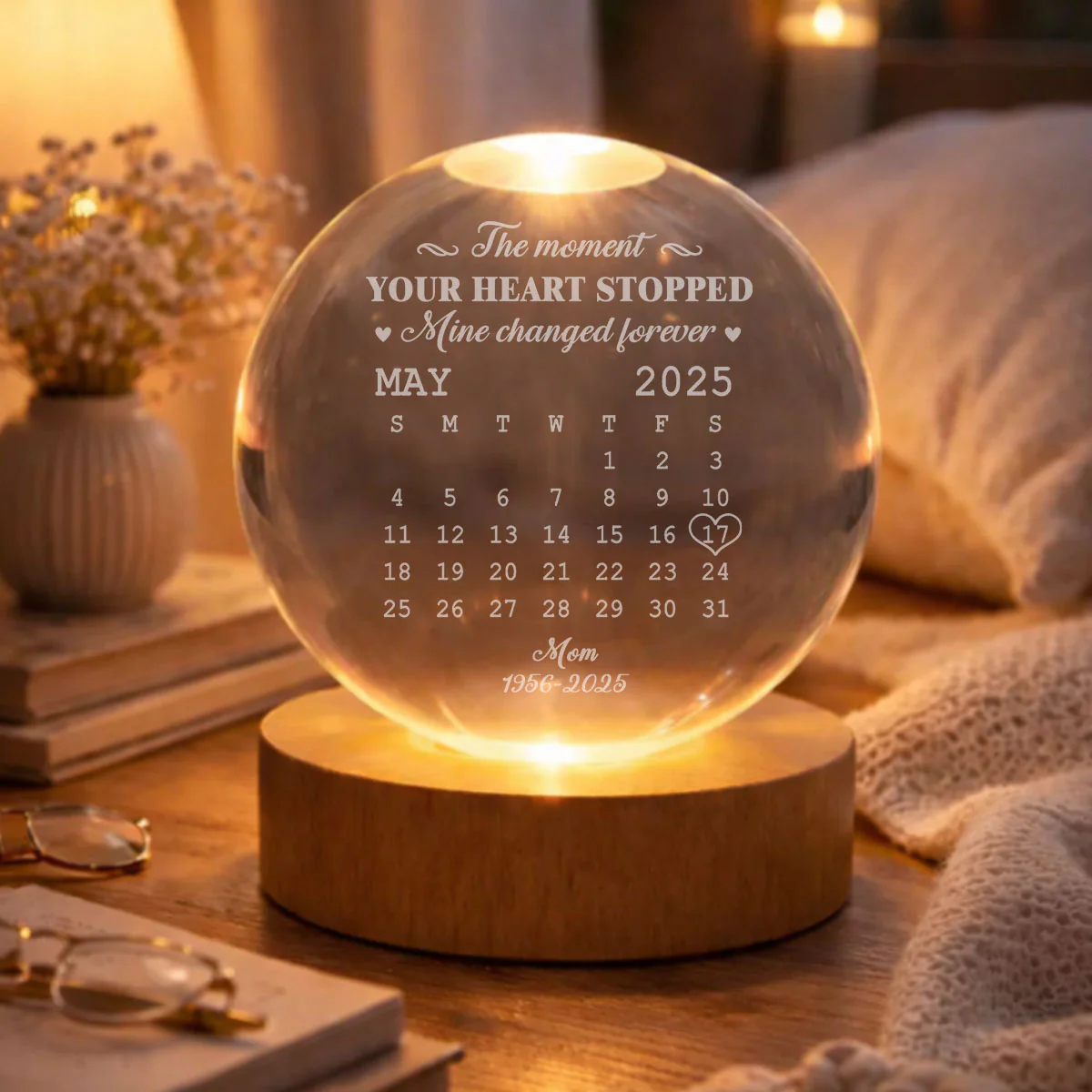 The Moment - Personalized Custom Crystal Globe Lamp - Image 5