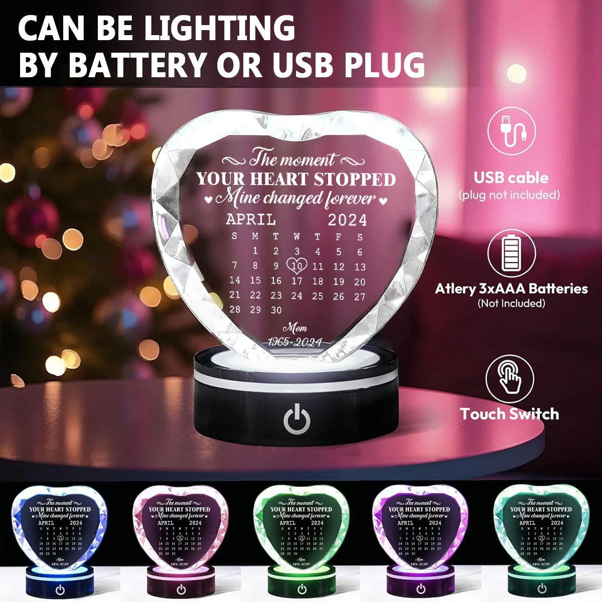 The Moment - Personalized Custom Crystal Led Light - Image 7