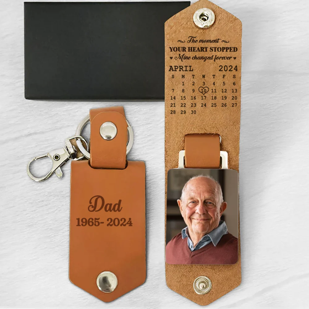 The Moment - Personalized Leather Photo Keychain - Image 6