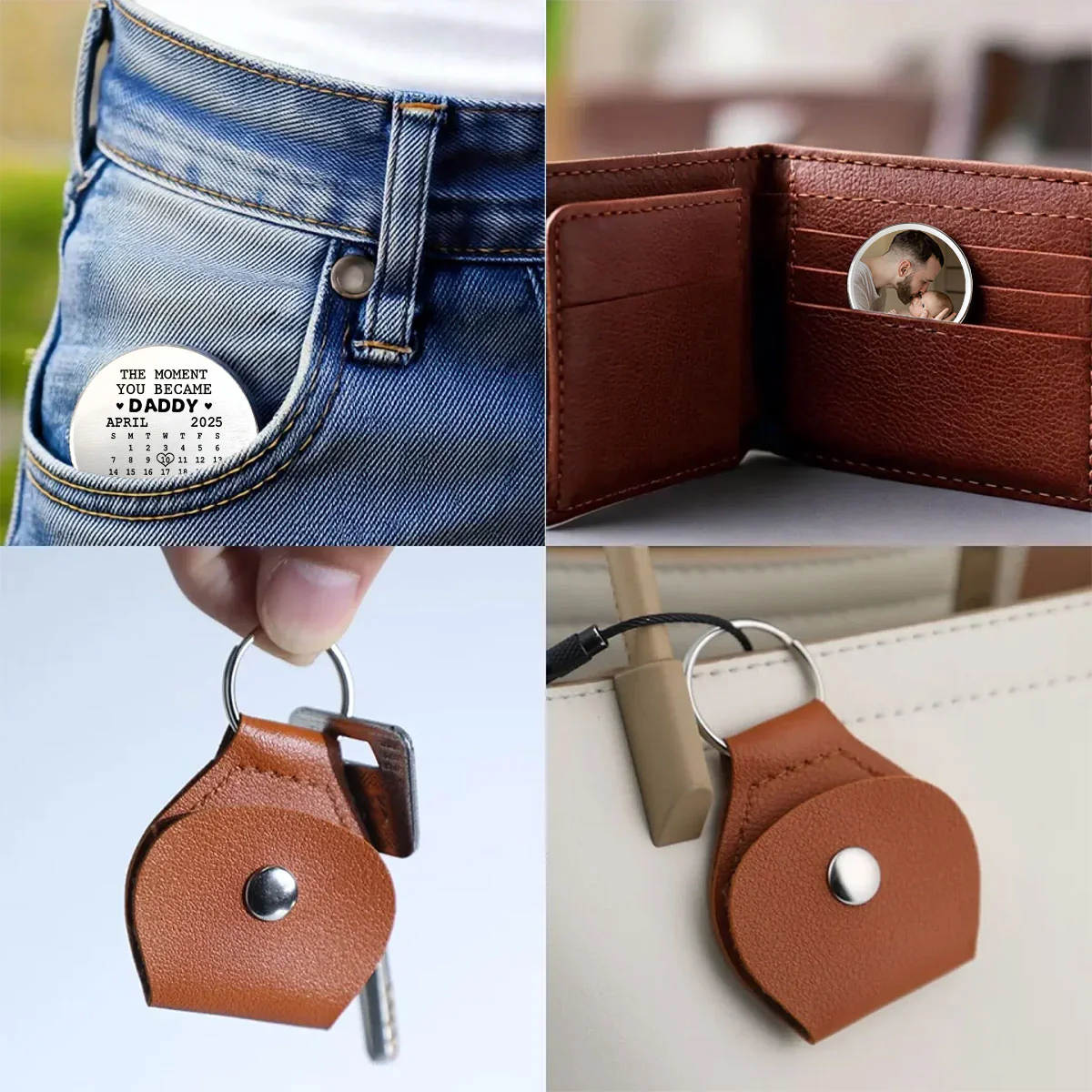 The Moment You Became Dad - Personalized Custom Pocket Hug - Image 4