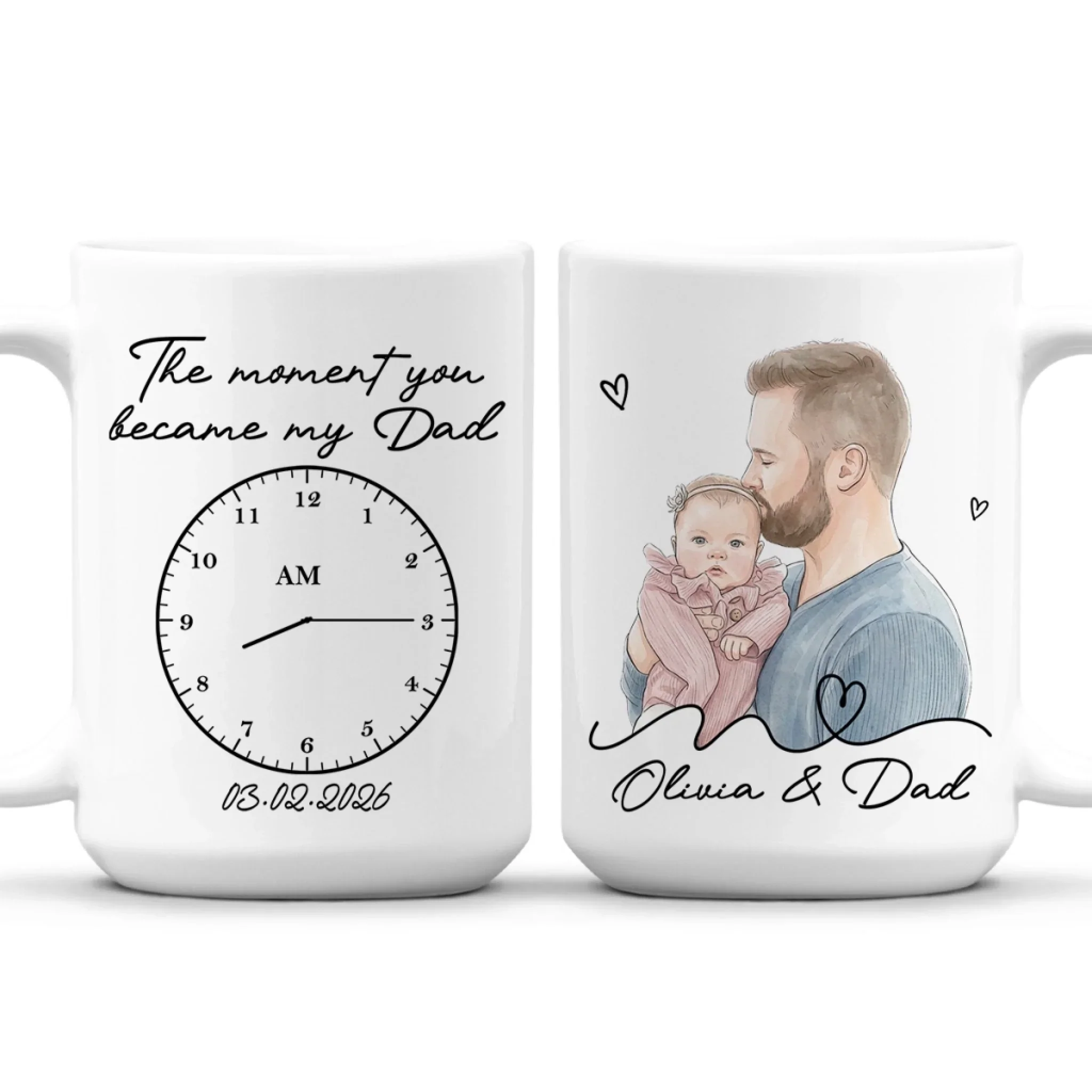 The Moment You Became My Dad - Personalized Custom Coffee Mug - Image 2