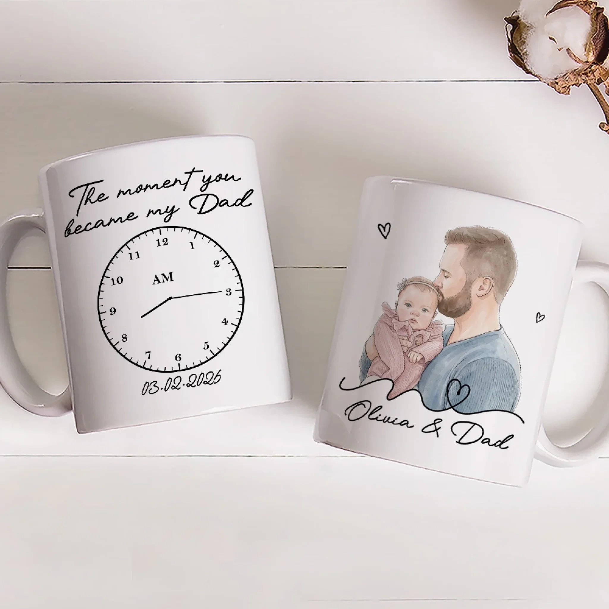 The Moment You Became My Dad - Personalized Custom Coffee Mug - Image 3