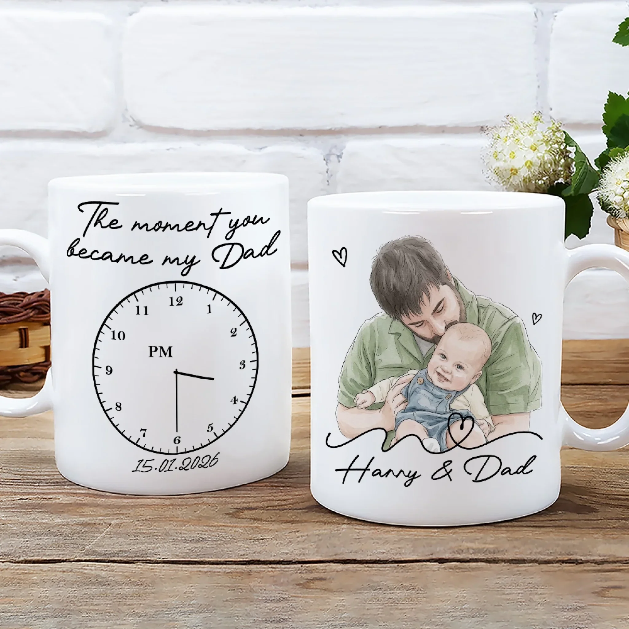The Moment You Became My Dad - Personalized Custom Coffee Mug - Image 4