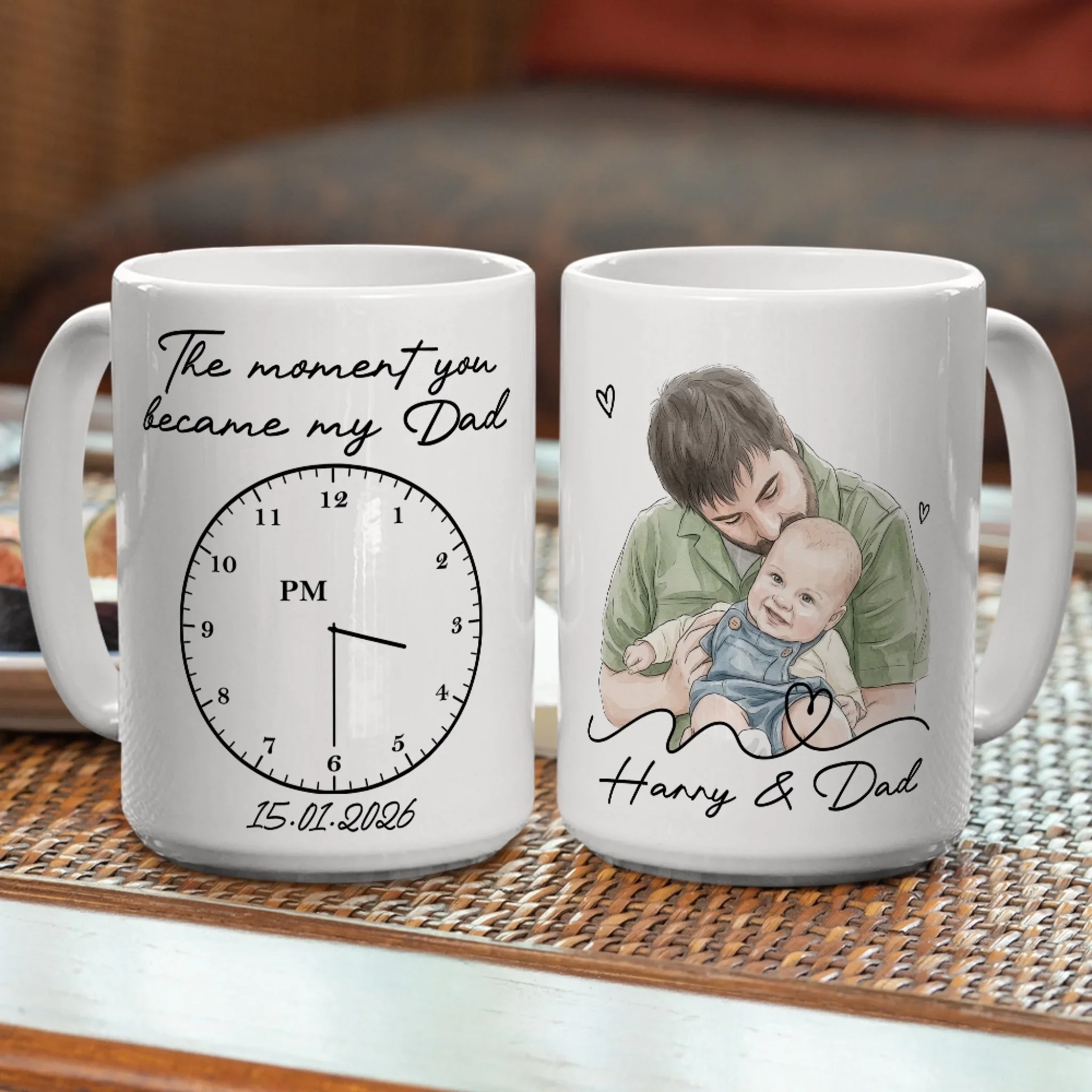 The Moment You Became My Dad - Personalized Custom Coffee Mug - Image 5