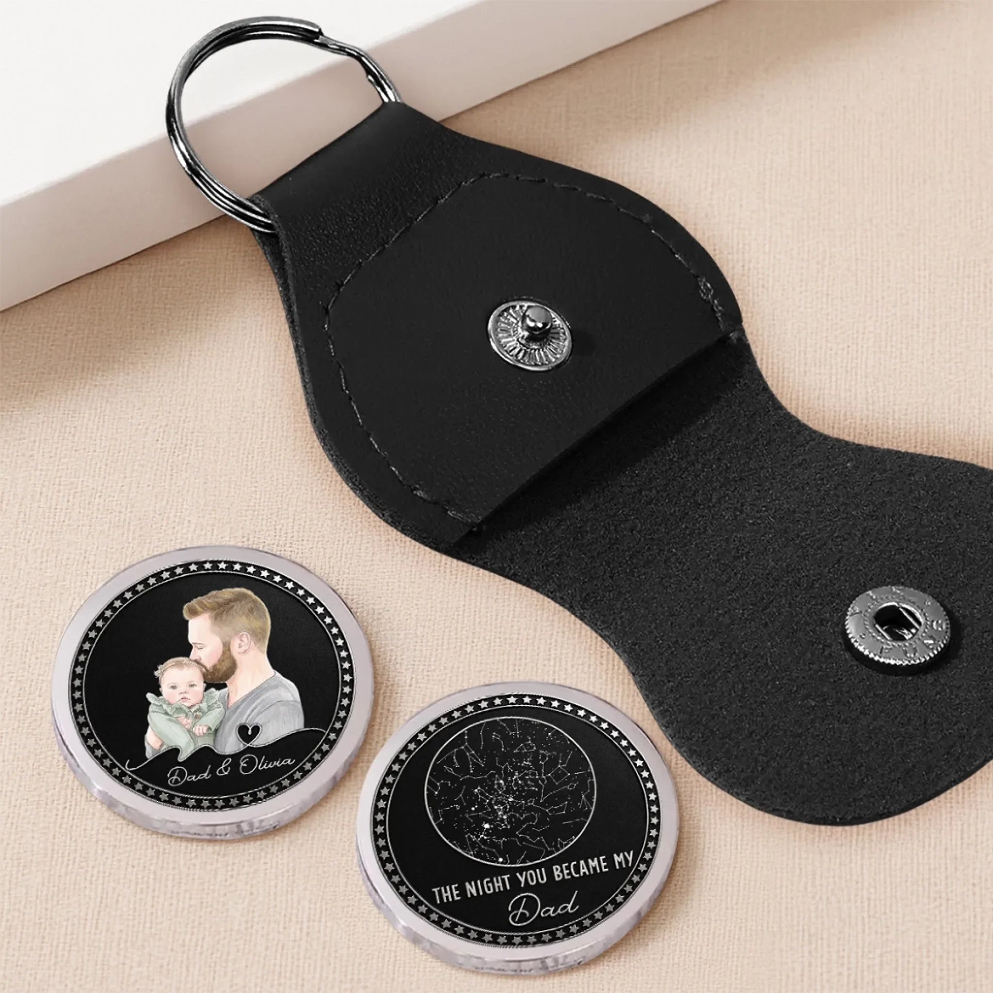 The Moment You Became My Dad - Personalized Custom Pocket Hug - Image 3