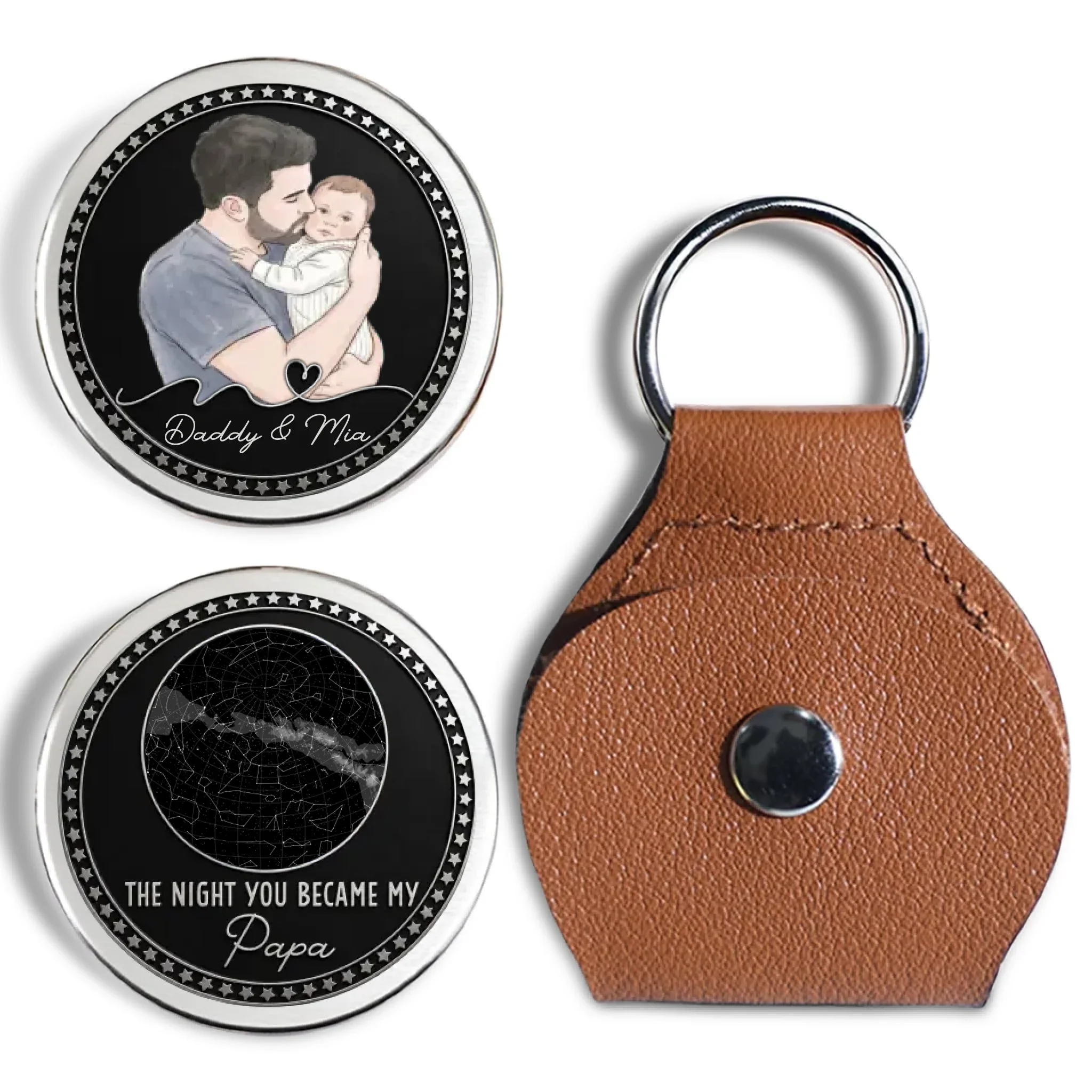 The Moment You Became My Dad - Personalized Custom Pocket Hug - Image 7