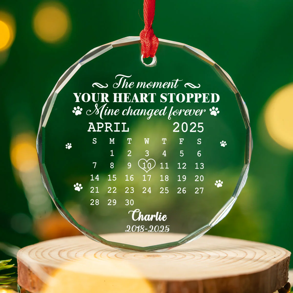 The Moment Your Heart Stopped - Personalized Custom Glass Ornament - Image 3