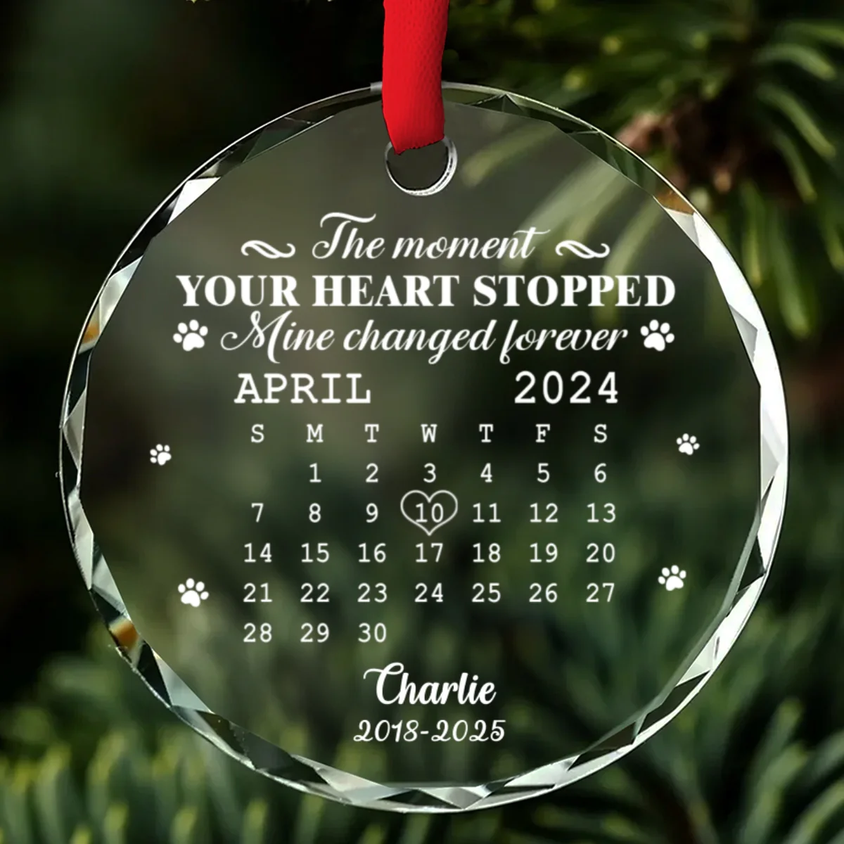 The Moment Your Heart Stopped - Personalized Custom Glass Ornament - Image 7
