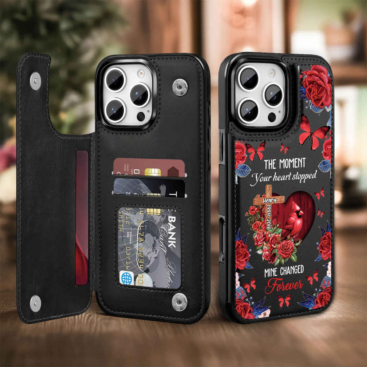 The Moment Your Heart Stopped - Personalized Custom Leather Phone Case - Image 4