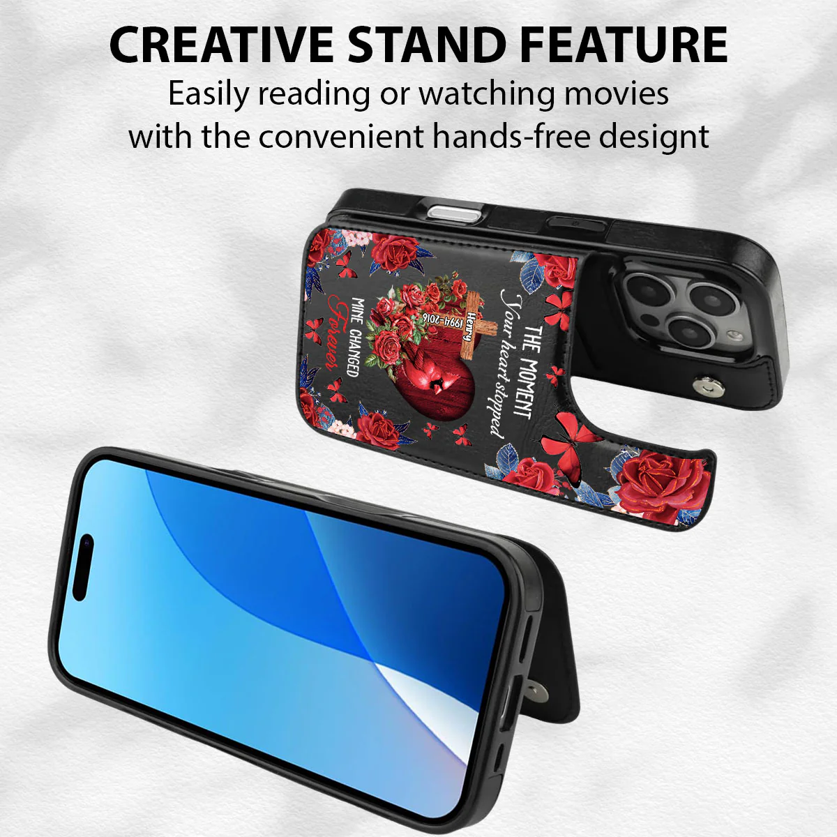 The Moment Your Heart Stopped - Personalized Custom Leather Phone Case - Image 6