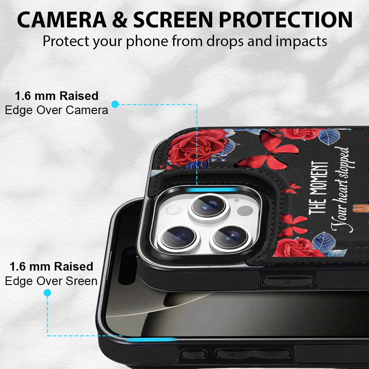 The Moment Your Heart Stopped - Personalized Custom Leather Phone Case - Image 8