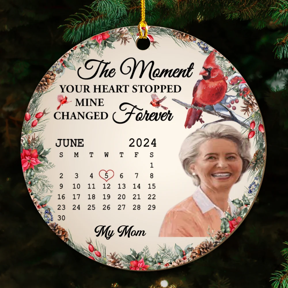 The Moment Your Heart Stopped - Personalized Custom Wood Ornament - Image 5