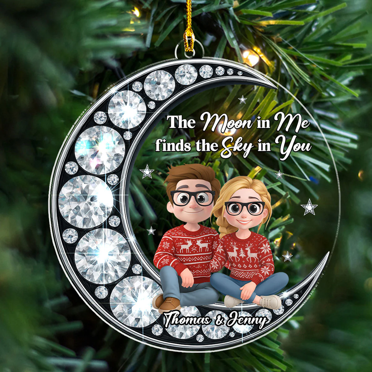 The Moon Found Her Sky - Personalized Custom Acrylic Ornament - Image 5
