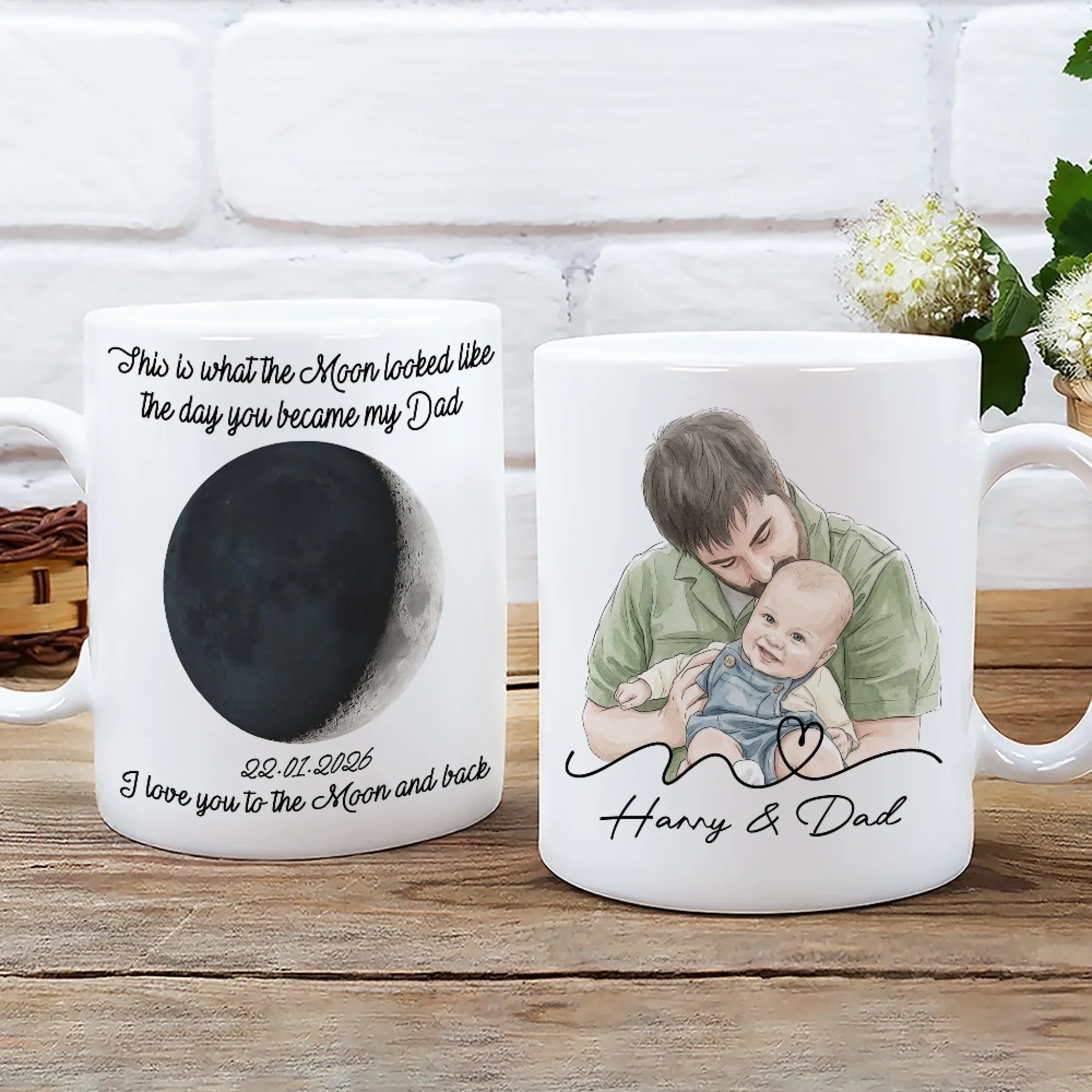 The Moon - Personalized Custom Coffee Mug - Image 3