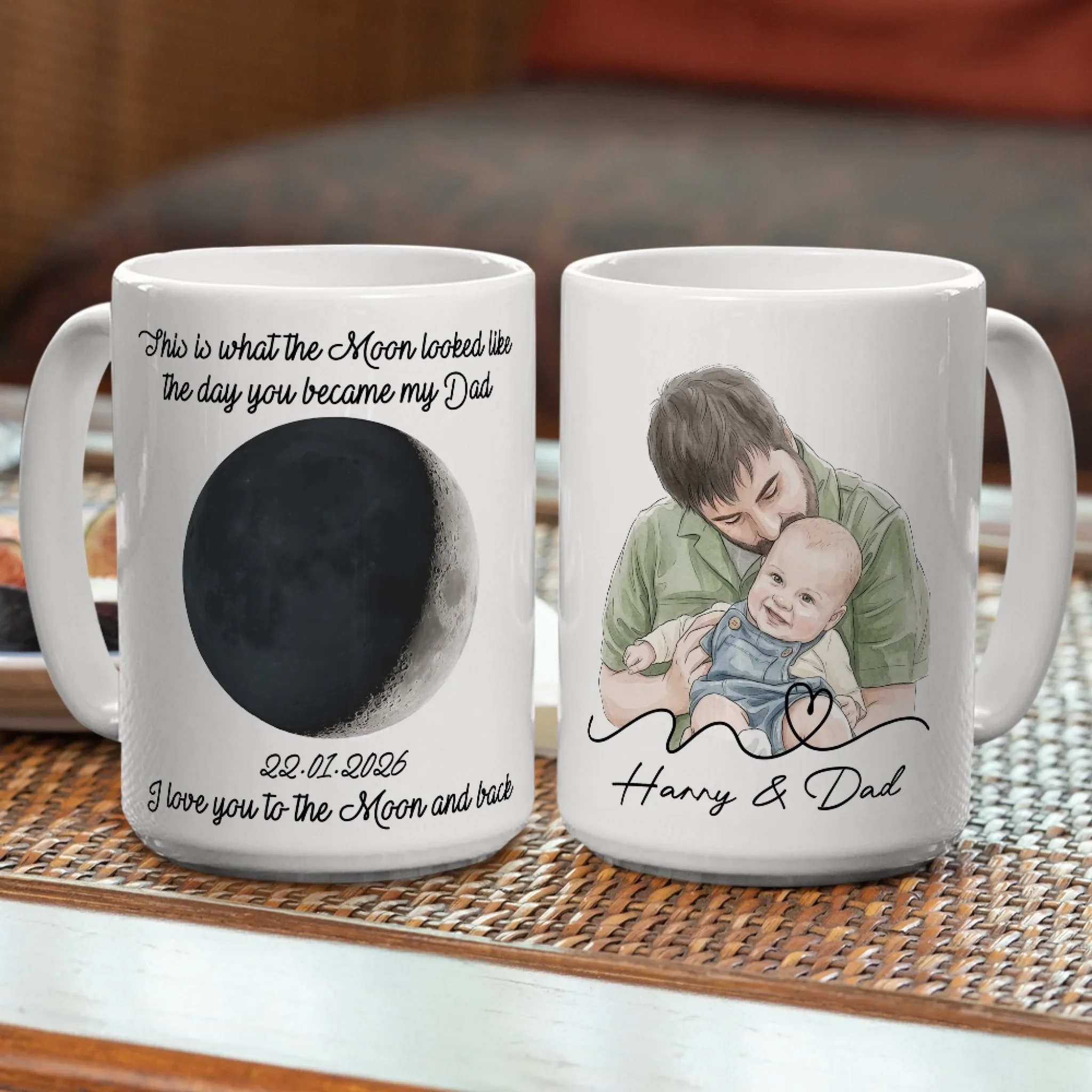 The Moon - Personalized Custom Coffee Mug - Image 4
