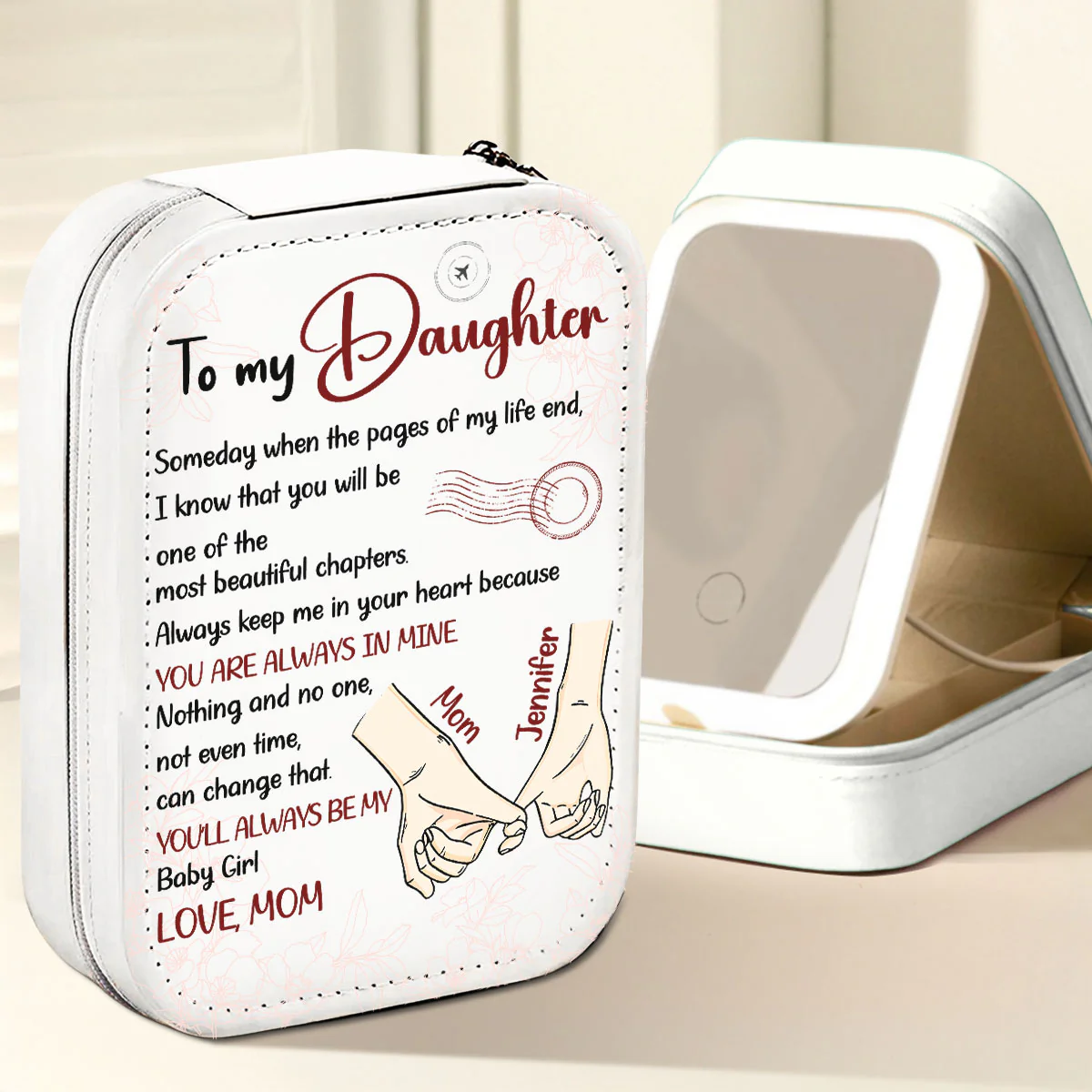 The Most Beautiful Chapters - Personalized Custom Jewelry Box With LED Mirror