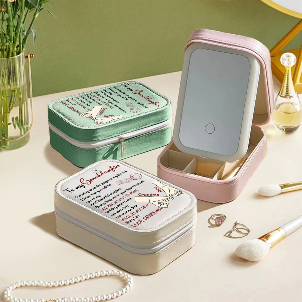The Most Beautiful Chapters - Personalized Custom Jewelry Box With LED Mirror - Image 3