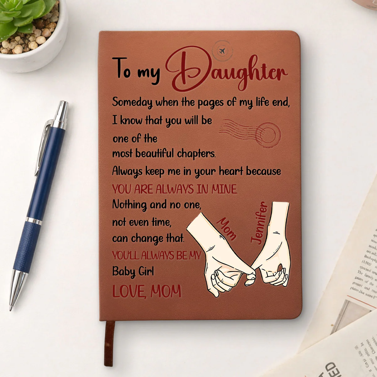 The Most Beautiful Chapters - Personalized Custom Leather Journal - Image 4