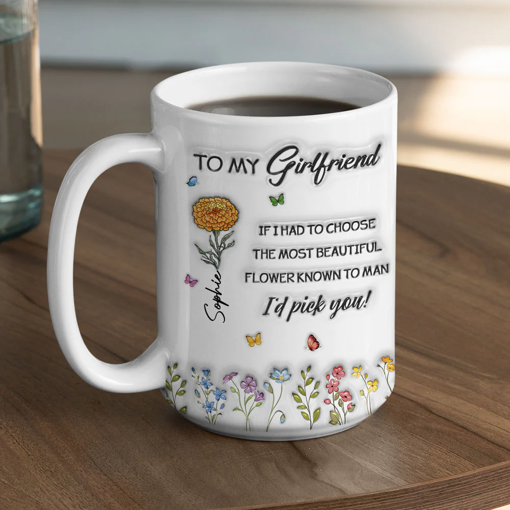 The Most Beautiful Flower - Personalized Custom 3D Inflated Effect Mug - Image 5