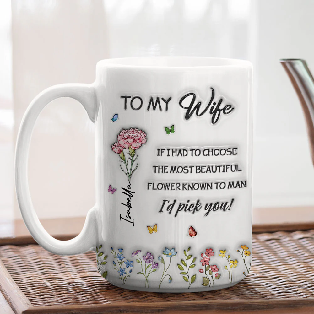 The Most Beautiful Flower - Personalized Custom 3D Inflated Effect Mug - Image 6
