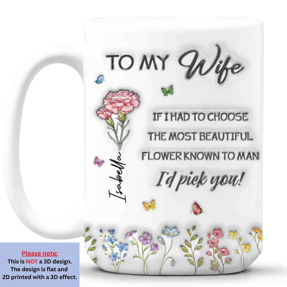 The Most Beautiful Flower - Personalized Custom 3D Inflated Effect Mug - Image 9