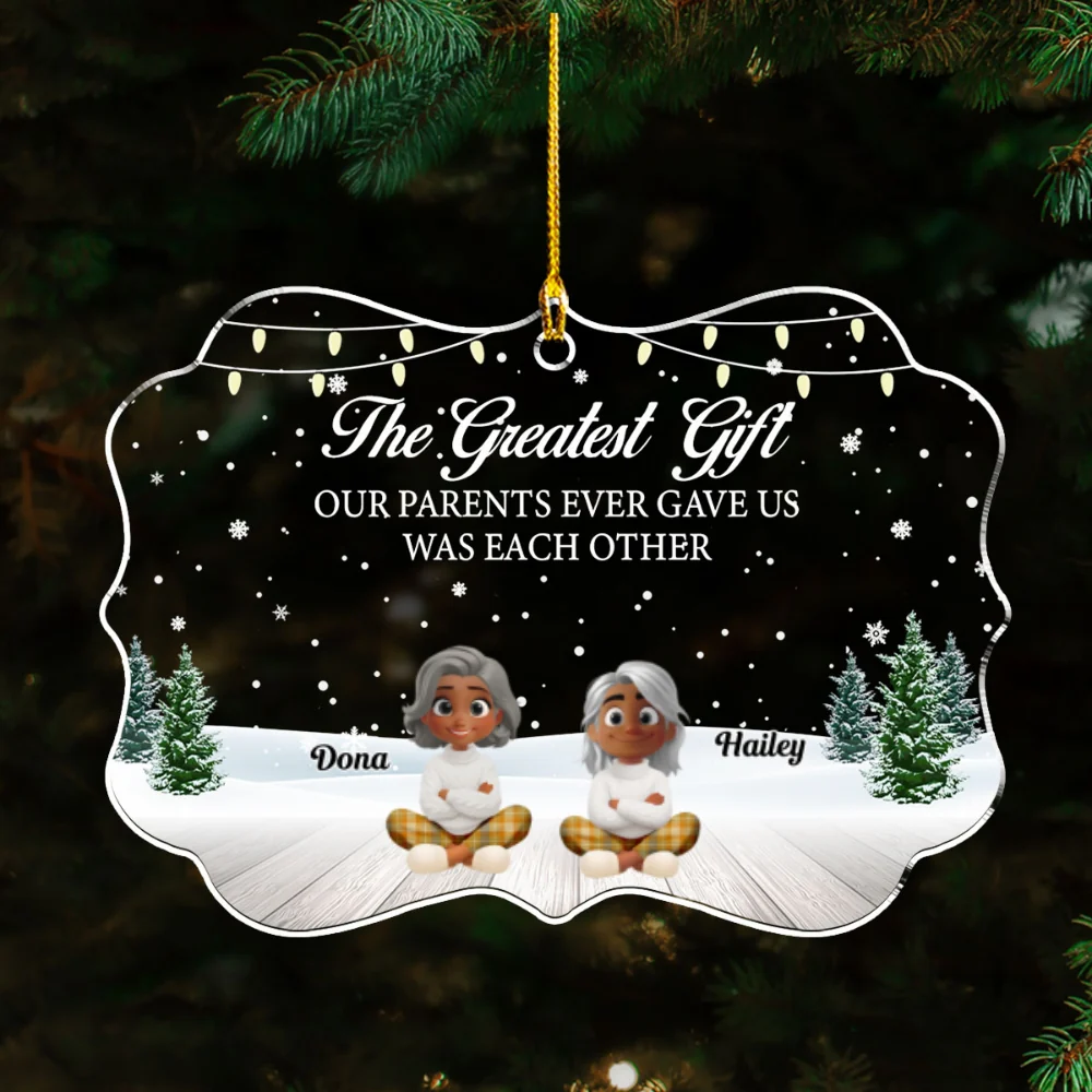 The Most Precious Gift Is Us - Personalized Custom Acrylic Ornament - Image 7