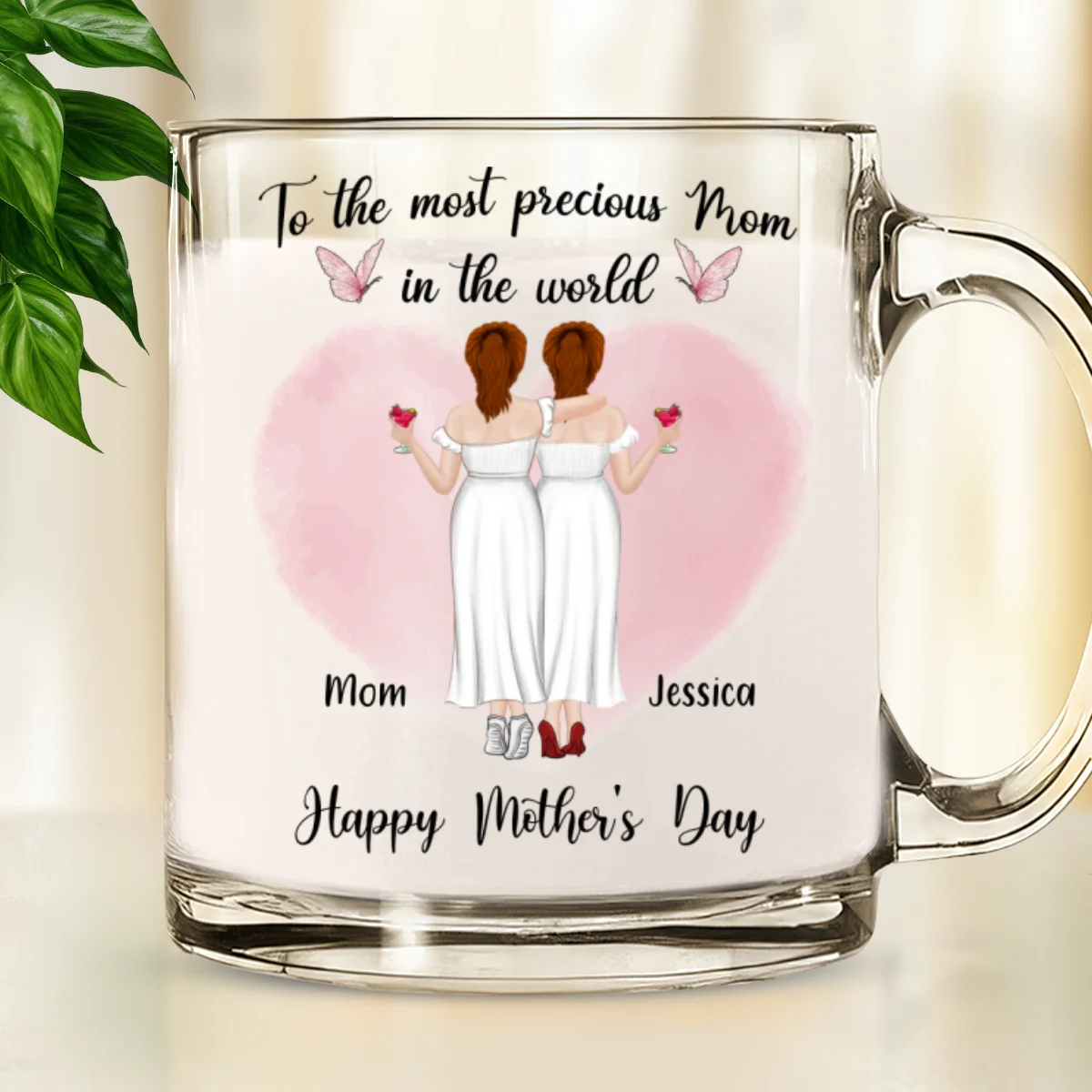 The Most Precious Mom - Personalized Custom Glass Mug - Image 6