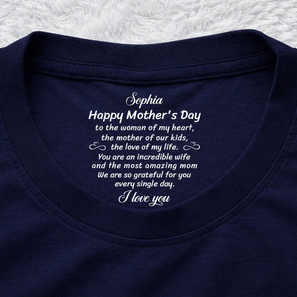The Mother Of Our Kid - Personalized Custom Inside Neck Print T-Shirt - Image 10