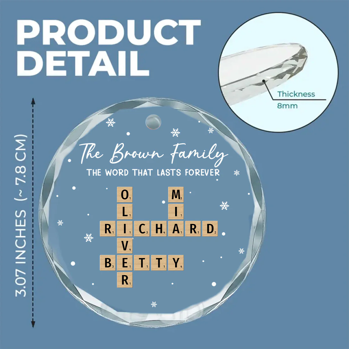 The Name That Lasts Forever - Personalized Custom Glass Ornament - Image 5