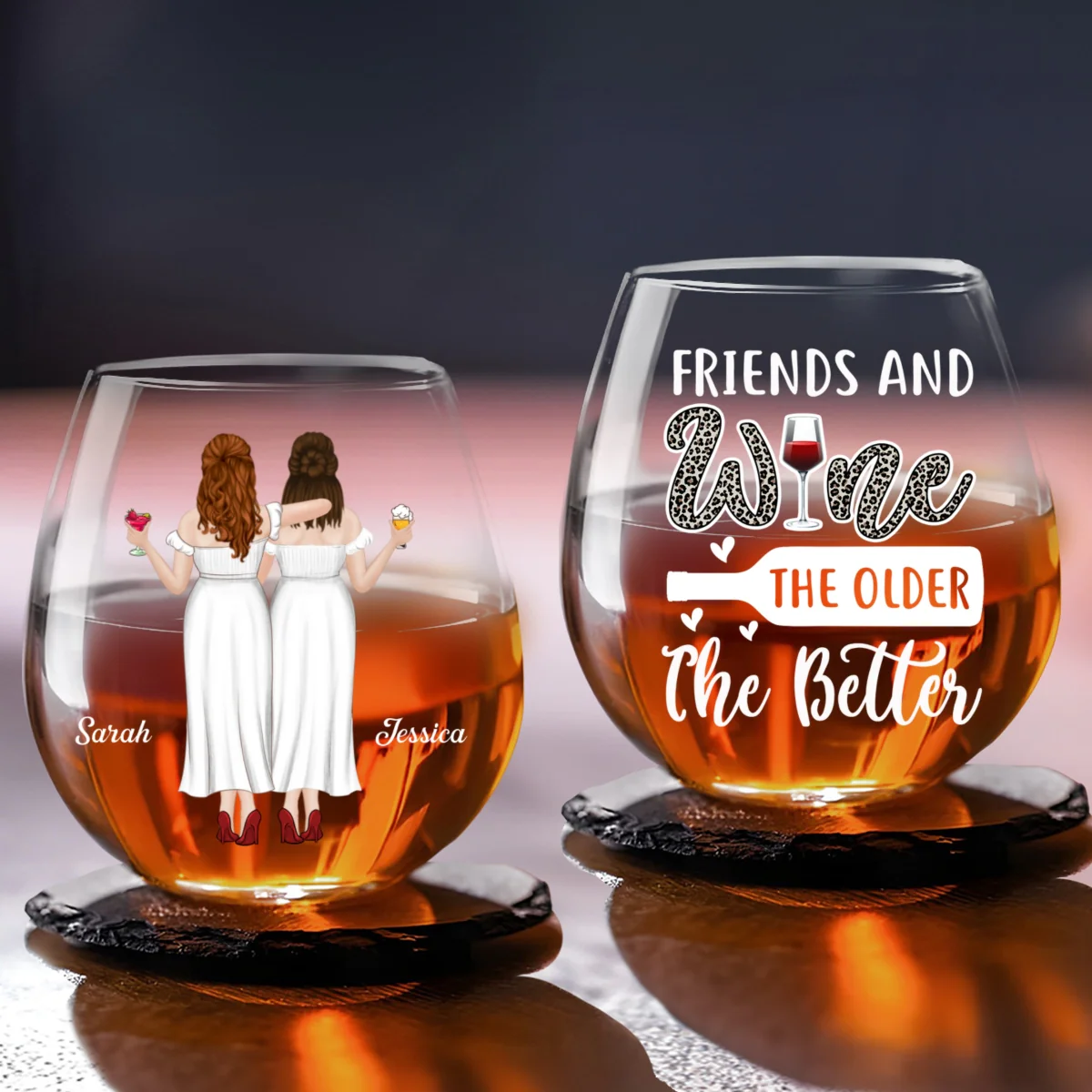 The Older The Better - Personalized Custom Wine Glass - Image 6