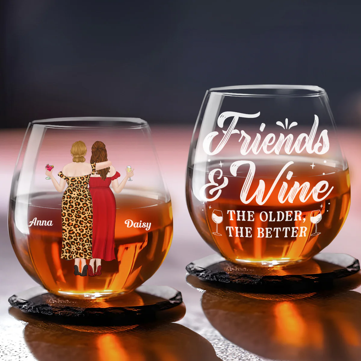 The Older The Better - Personalized Custom Wine Glass