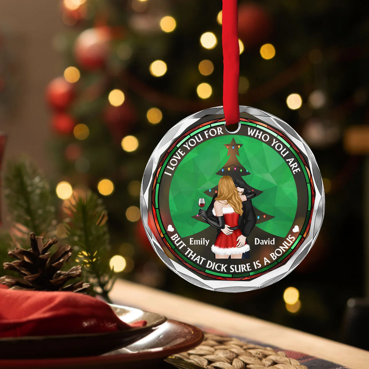 The Only One I Want To Annoy - Personalized Custom Glass Ornament - Image 2