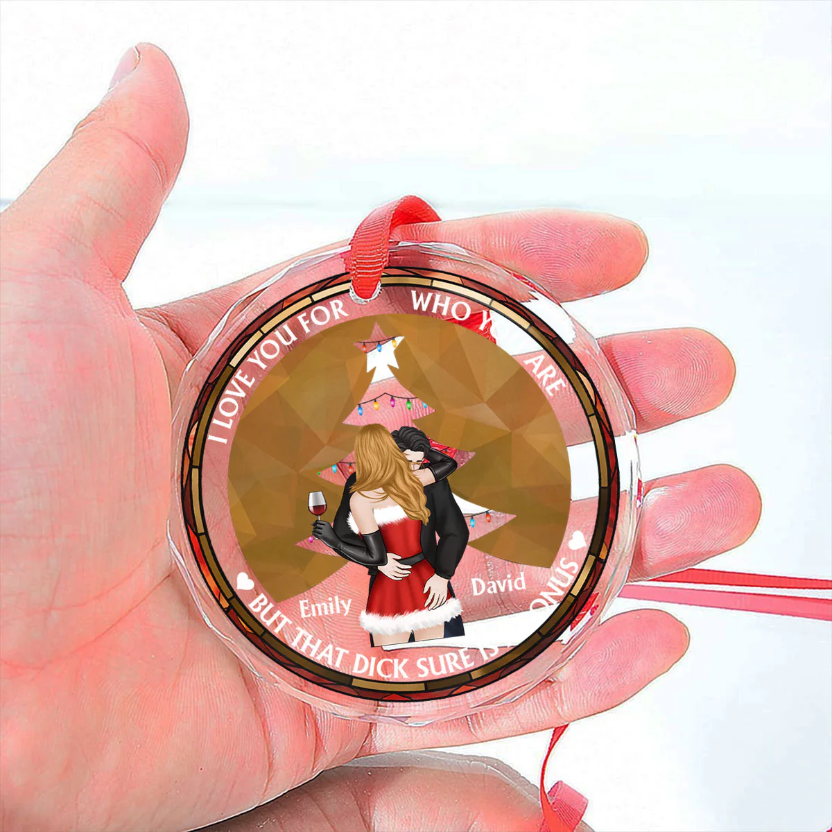 The Only One I Want To Annoy - Personalized Custom Glass Ornament - Image 3