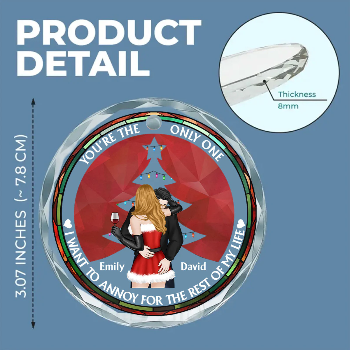 The Only One I Want To Annoy - Personalized Custom Glass Ornament - Image 5