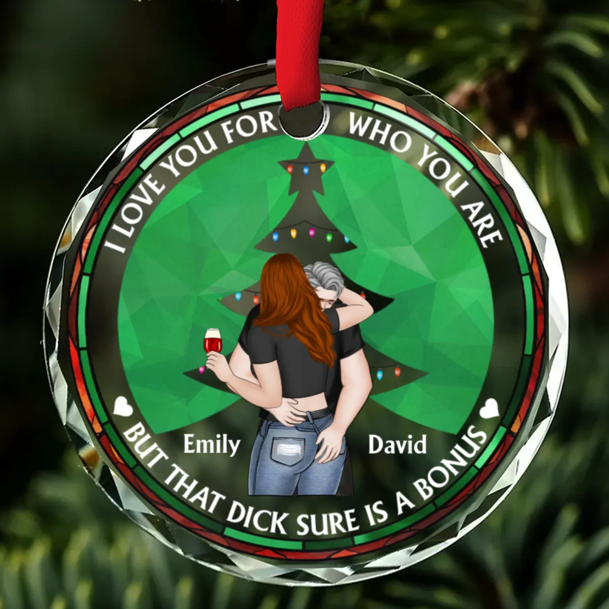 The Only One I Want To Annoy - Personalized Custom Glass Ornament - Image 6
