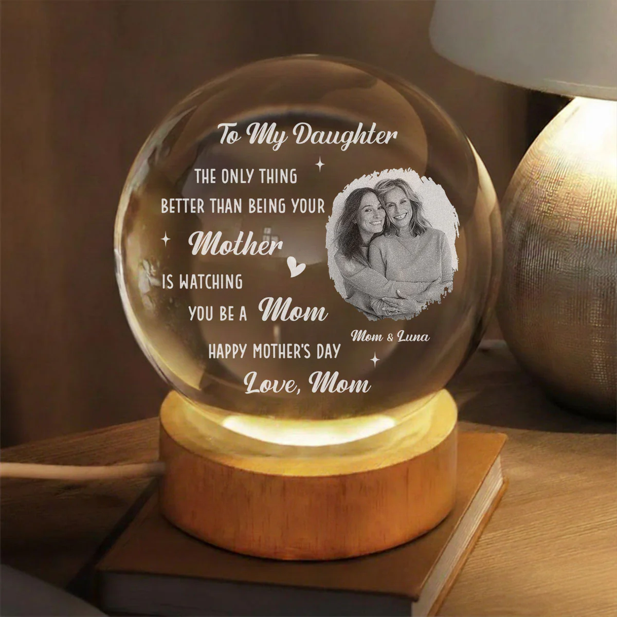The Only Thing Better - Personalized Custom Crystal Globe Lamp - Image 2