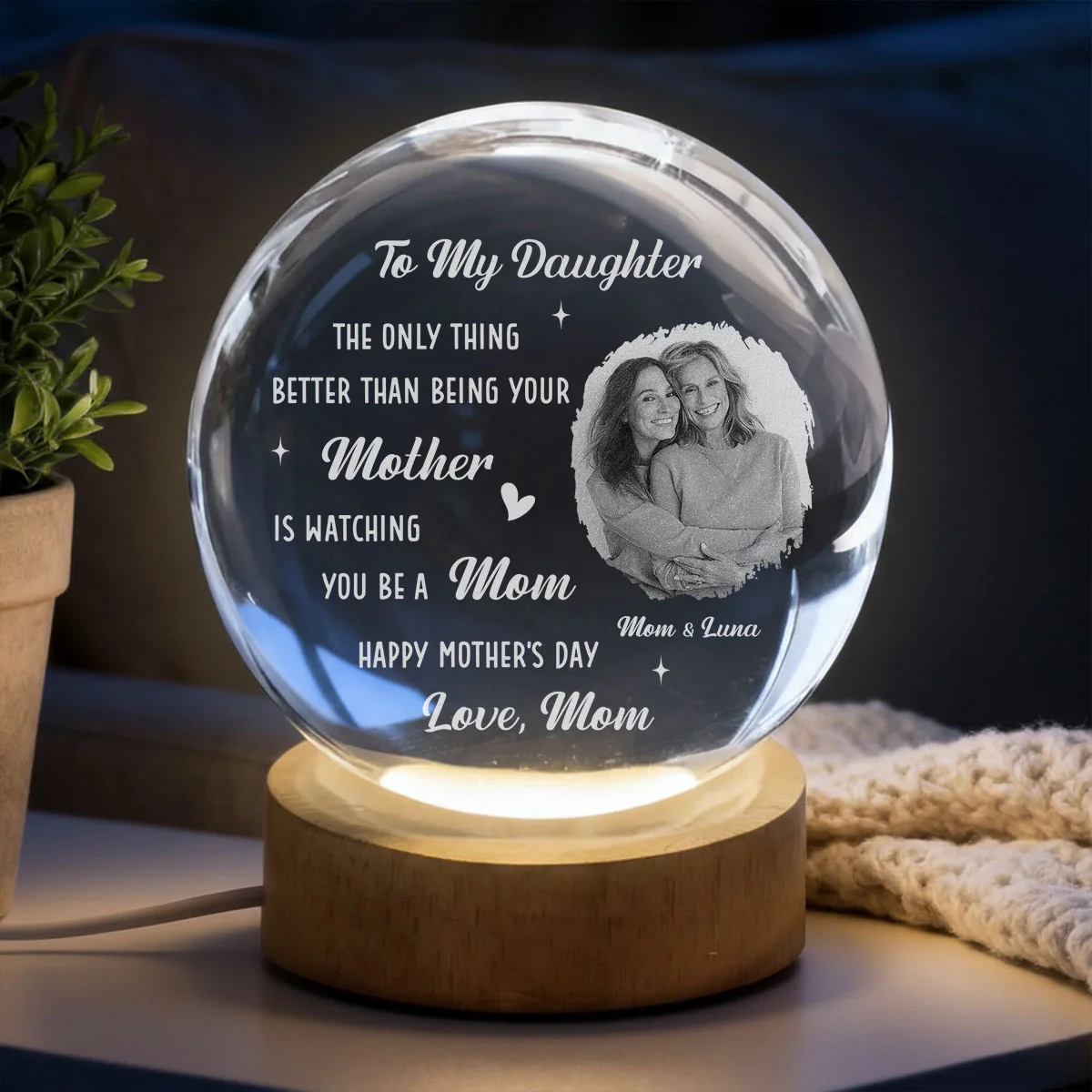 The Only Thing Better - Personalized Custom Crystal Globe Lamp - Image 3