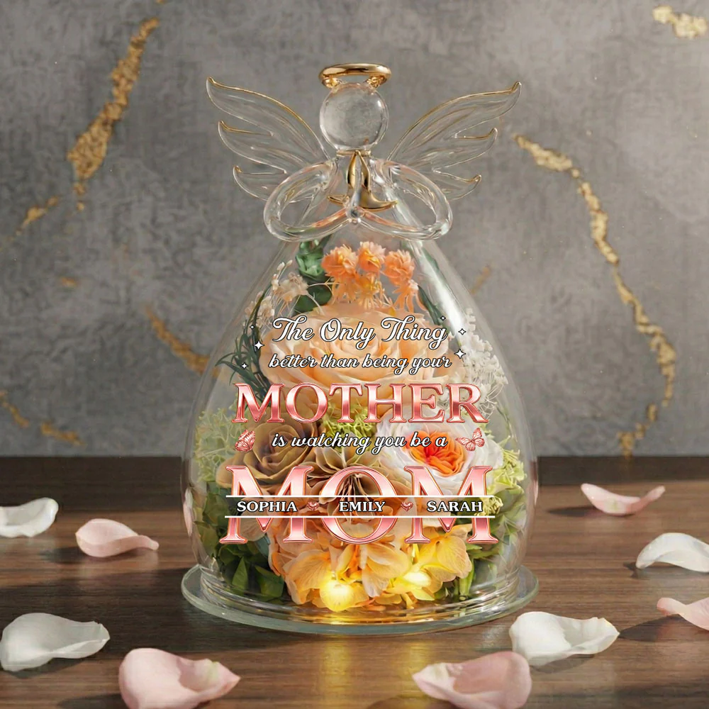 The Only Thing Better Than - Personalized Custom Glass Angel Figurines Fresh Flowers
