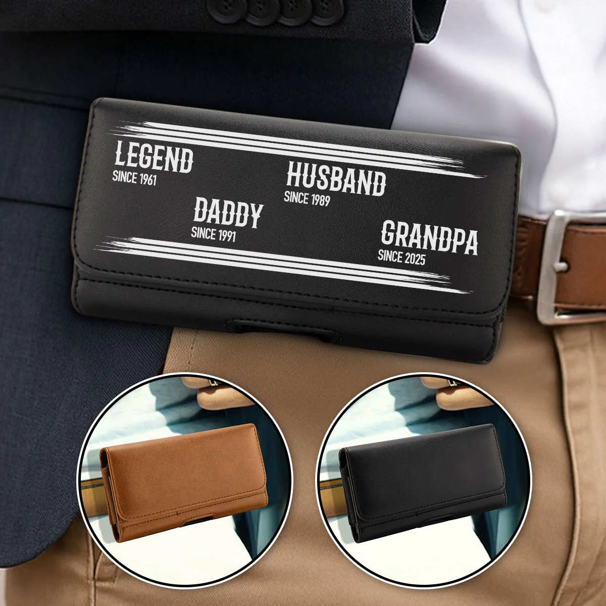 The Original Legend - Personalized Custom Leather Phone And Card Holster