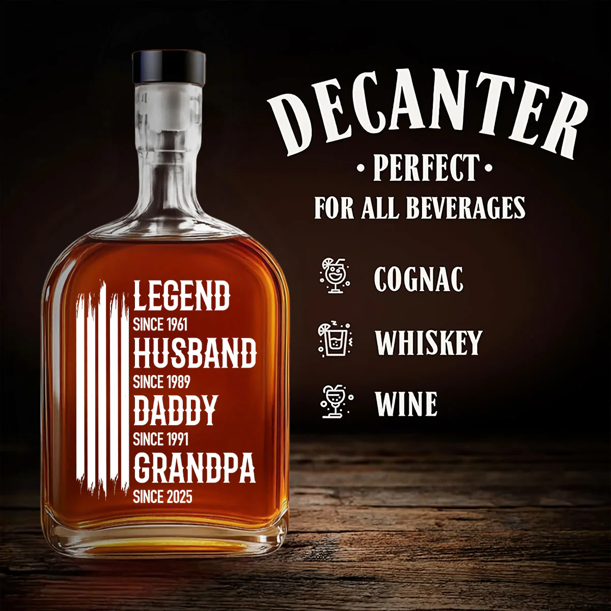 The Original Legend - Personalized Custom Spirits Decanter - Image 4