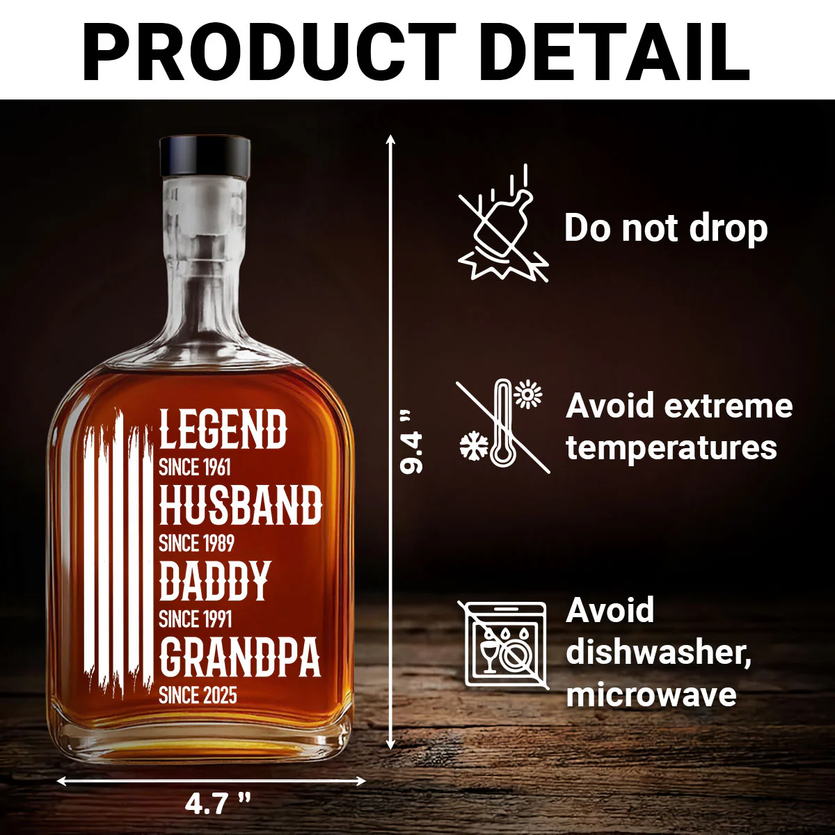 The Original Legend - Personalized Custom Spirits Decanter - Image 5