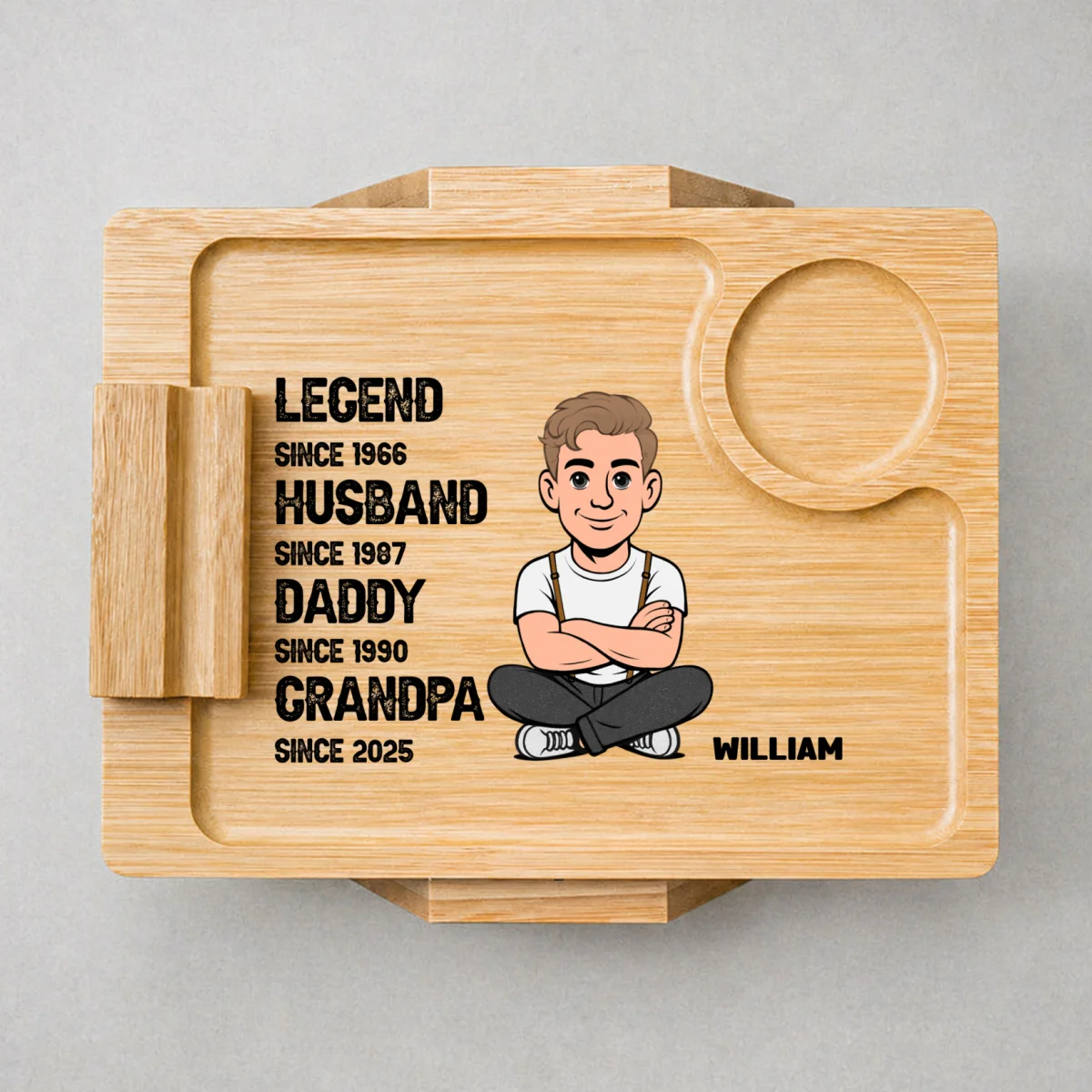 The Original Legend - Personalized Custom Wooden Couch Arm Table - Image 8