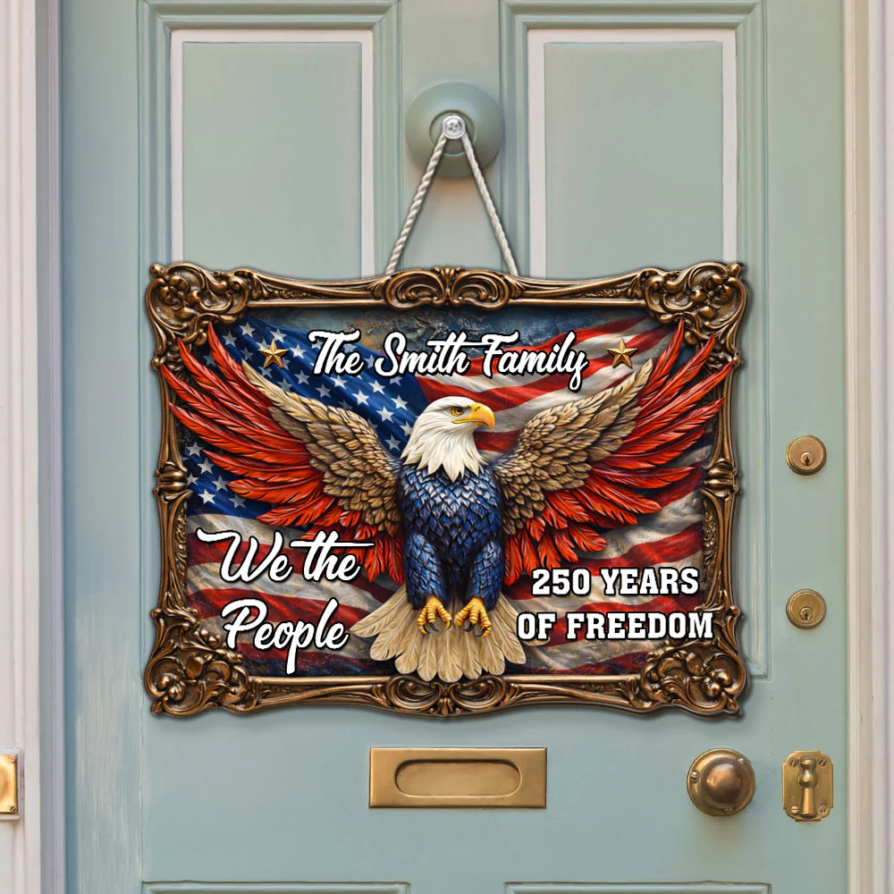 The People Of Freedom - Personalized Custom 3D Effect Wood Sign - Image 2