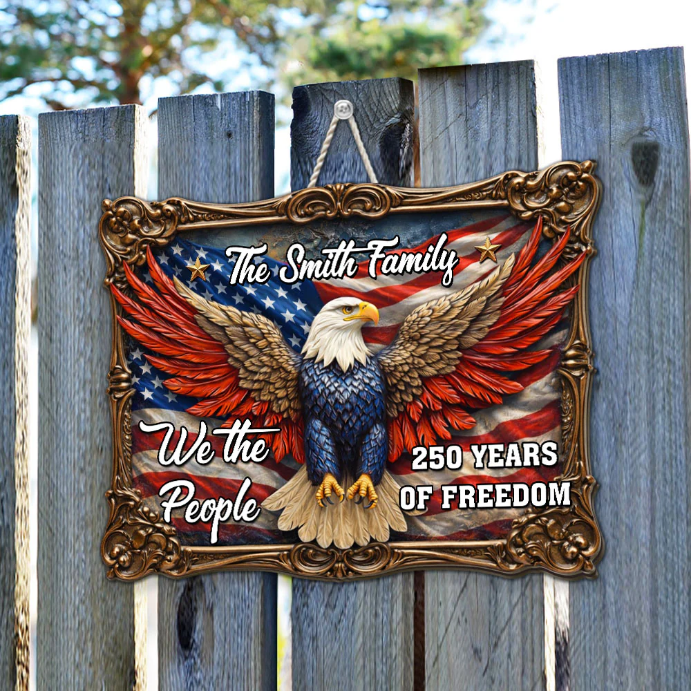The People Of Freedom - Personalized Custom 3D Effect Wood Sign - Image 5