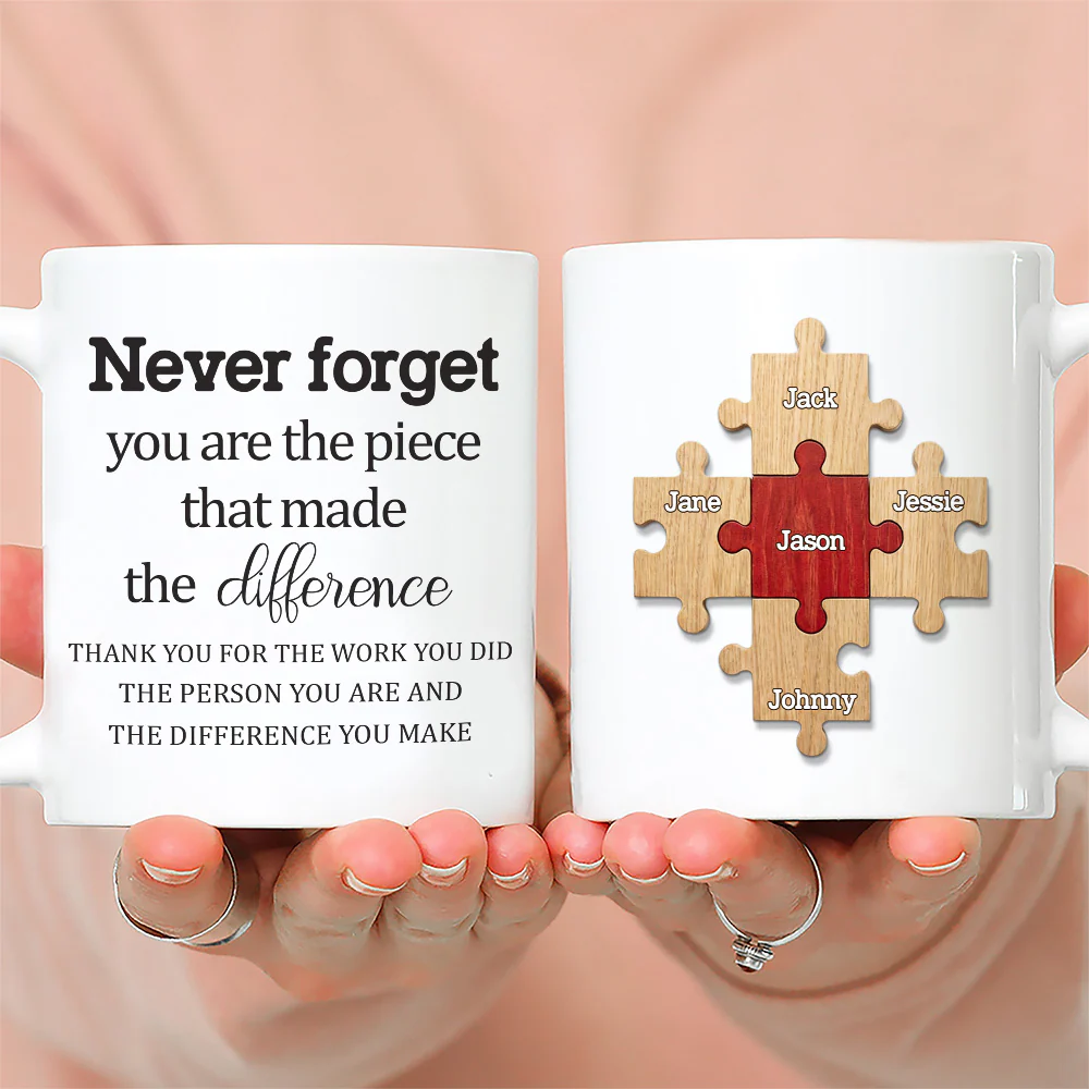The Piece That Made The Difference - Personalized Custom Coffee Mug - Image 2